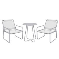 BISTRO-SET, Stahl, Mesh, Grau - Grau, Metall - Outsunny