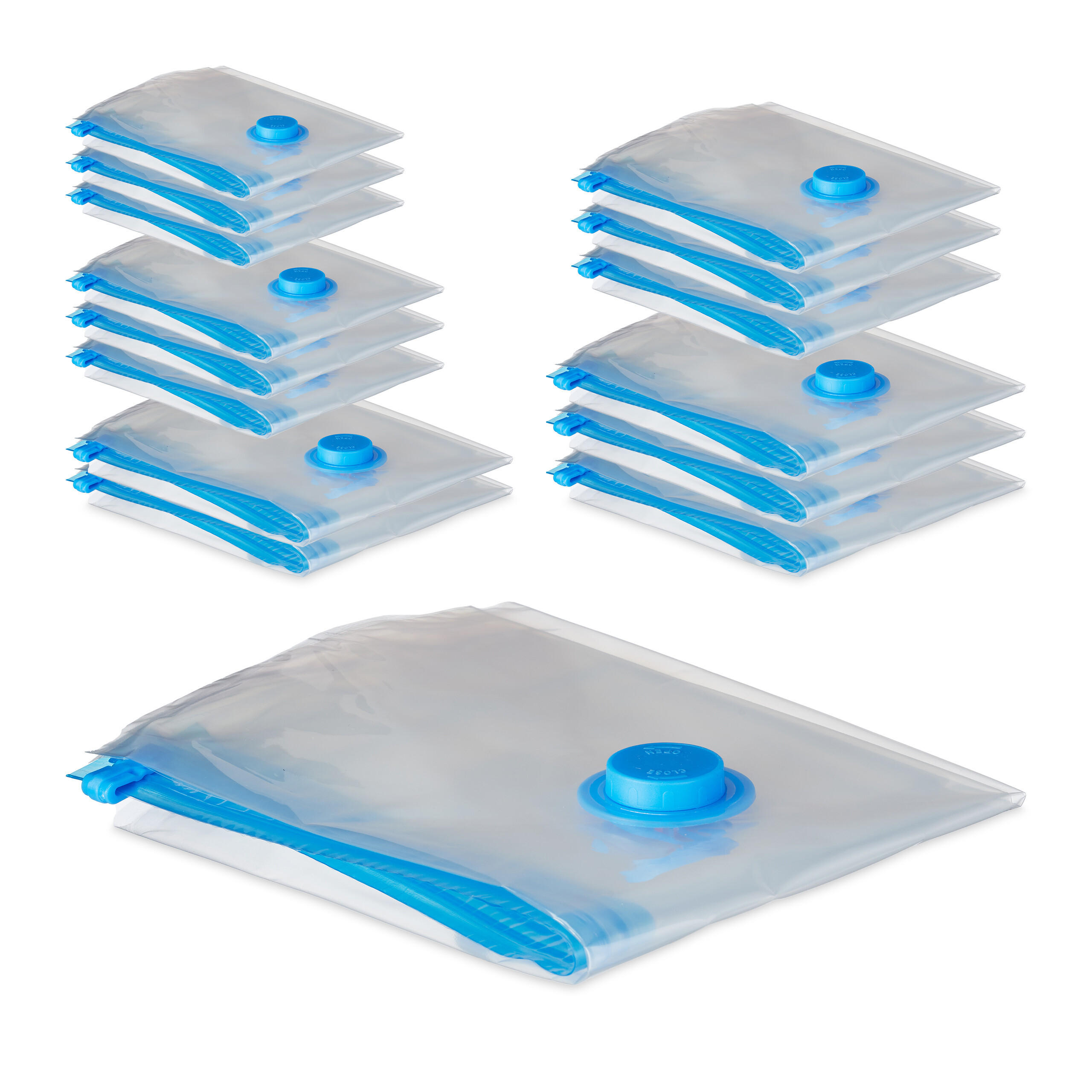 15XVAKUUMBEUTEL - Transparent, Kunststoff (80/110/0.1cm) - Relaxdays