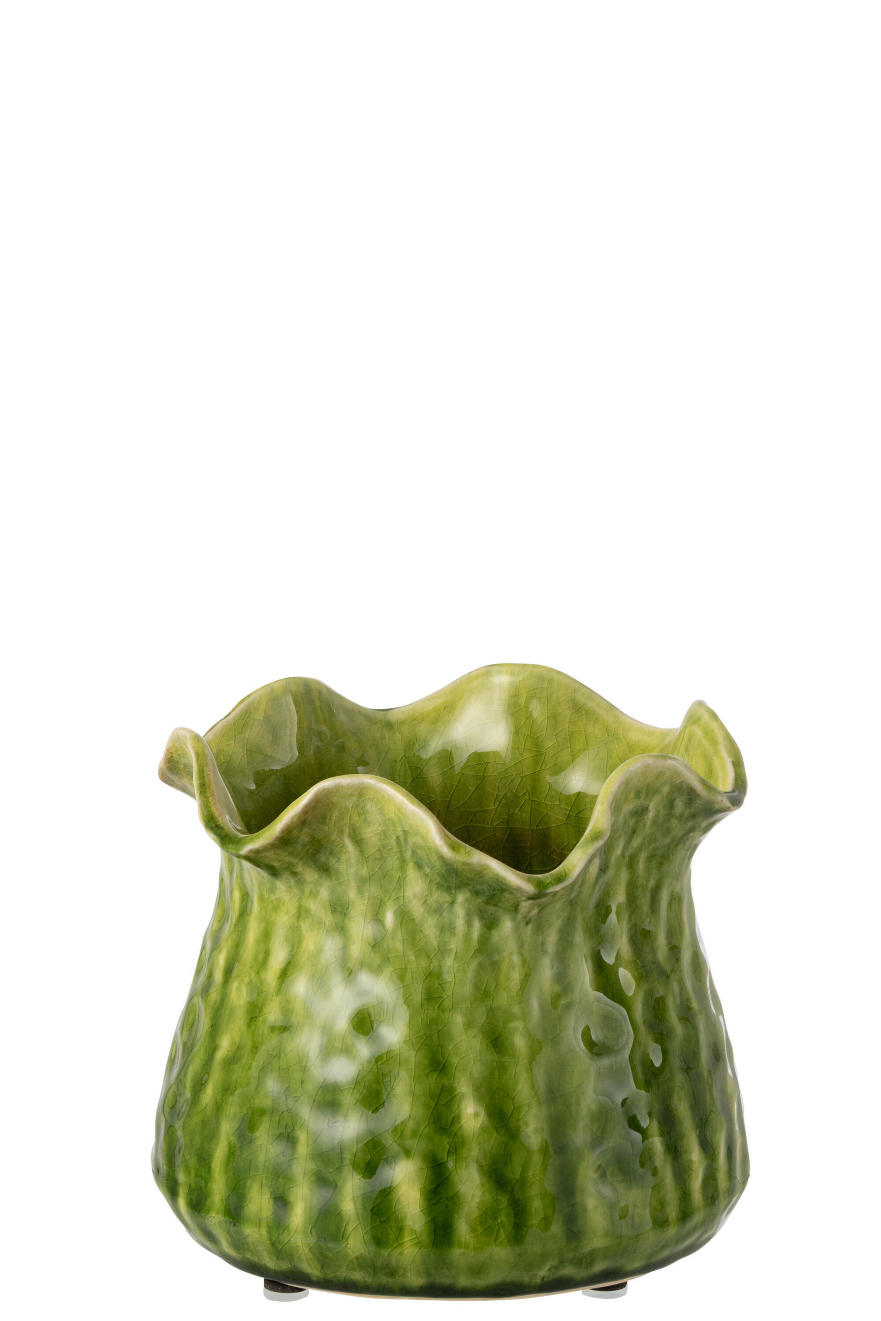 BLUMENTOPF RONNY UNREGELMÄßIG Grün - Grün, Keramik (20.5/18cm) - J-Line