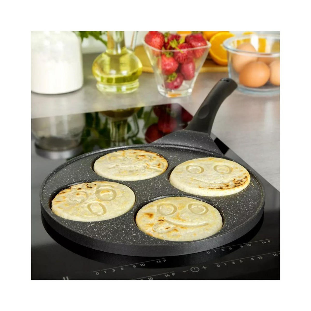 PFANNKUCHENPFANNE Graphit 26.5/26.5/1.3 cm 34676 - Graphitfarben, Kunststoff (26.5cm) - Kinghoff 