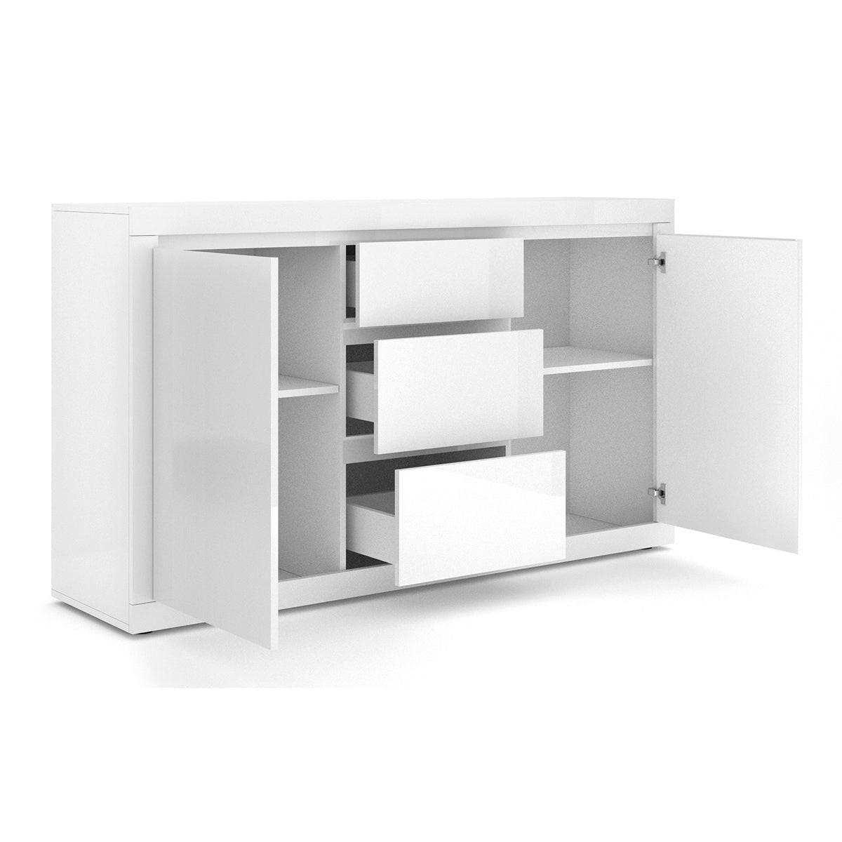 KOMODA Olia Bijeli - bijela, drvni materijal (150/89/40cm) - Petits-meubles