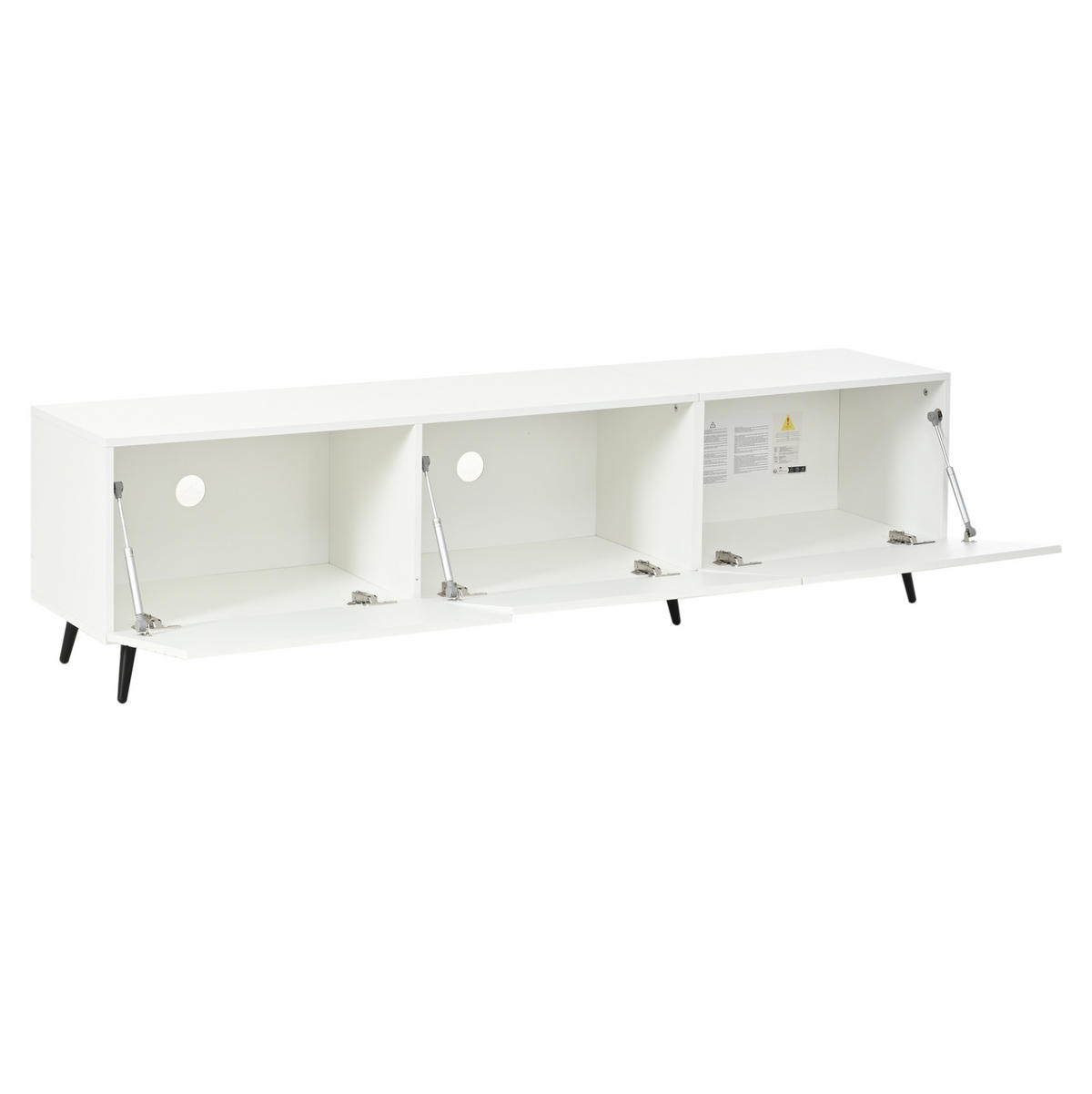 TV-ELEMENT mit 3 Klapptüren 180 x 40 x 48 cm MDF White - Weiß, Holzwerkstoff (40/48/180cm) - Beauniv