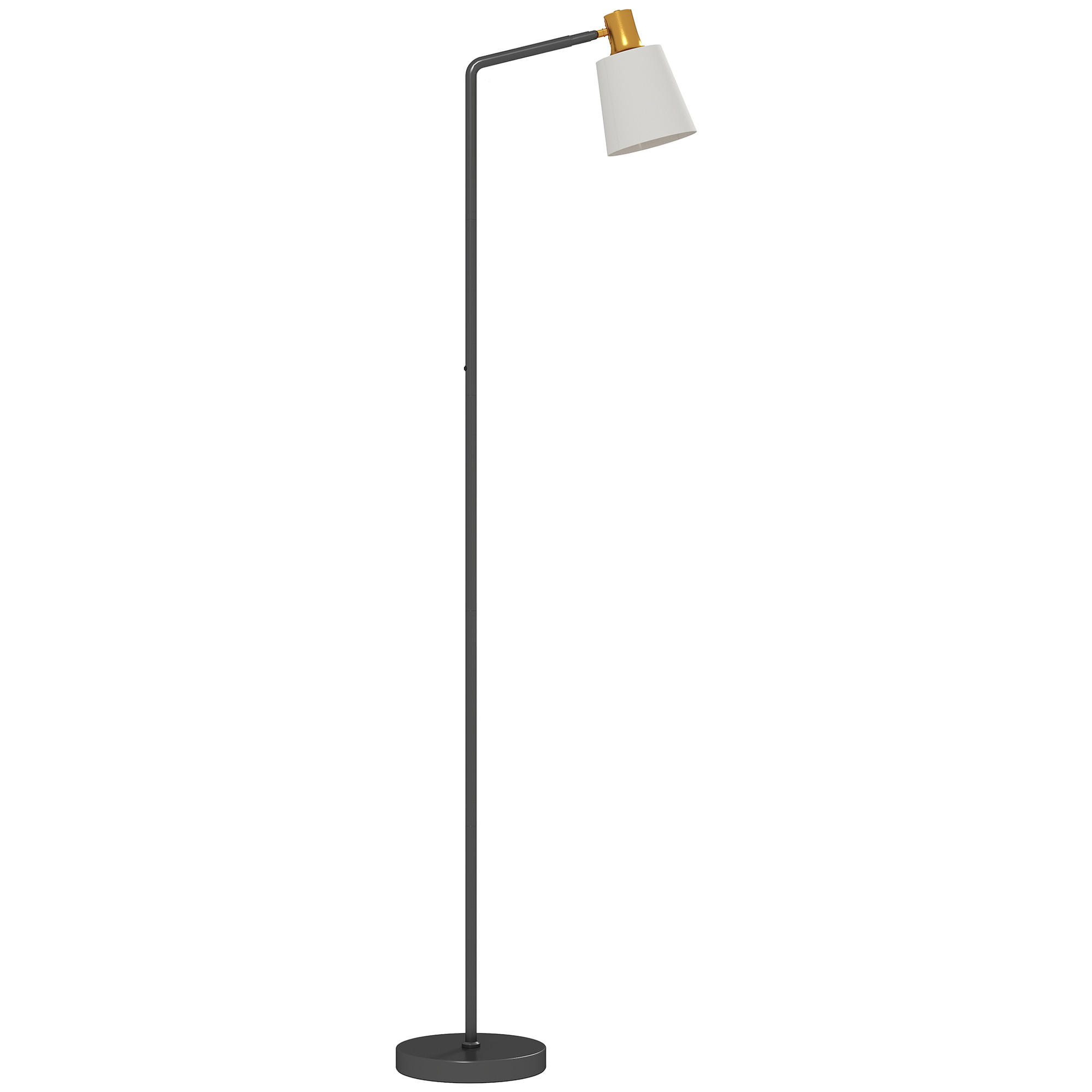 STEHLAMPE LED mit 350° drehbar Kopf Schwarz - Schwarz, Metall (45/21/148cm) - HOMCOM