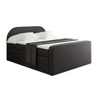 BOXSPRINGBETT mit Matratze und Lattenrost - NOX-Z KING-140x200 - Schwarz Kunstleder - Schwarz, Holzwerkstoff (140/200cm) - ALTDECOR