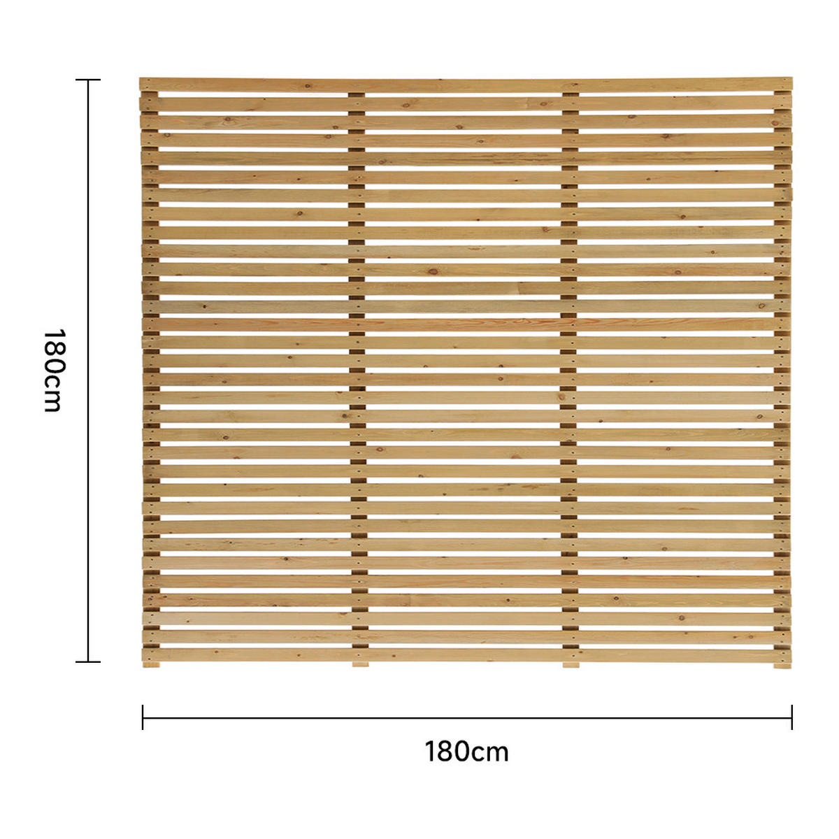 SICHTSCHUTZZAUN aus Kiefernholz in Holzfarbig Lamellen Design pflegeleicht Wasserbasierte 180x180 cm 24,15 kg - Gelb, Holz (4/180cm) - Livingandhome