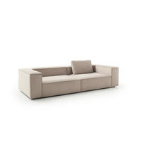 SOFA CARMO Beige Cord - Beige/Schwarz, Kunststoff/Textil (306/68/118cm) - KAWOLA