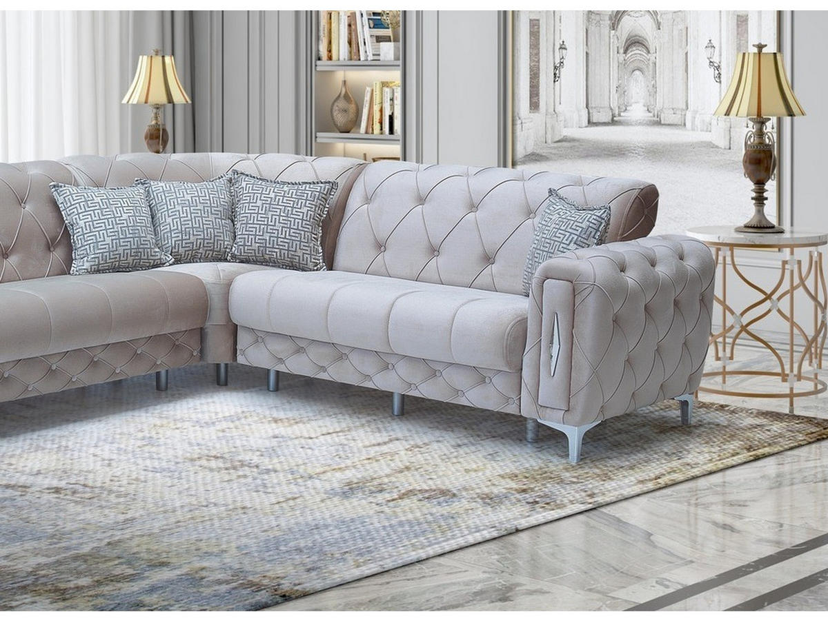 ECKSCHLAFSOFA Patna Beige - Langer Schenkel Links - Beige, Holzwerkstoff/Kunststoff (315/245cm)