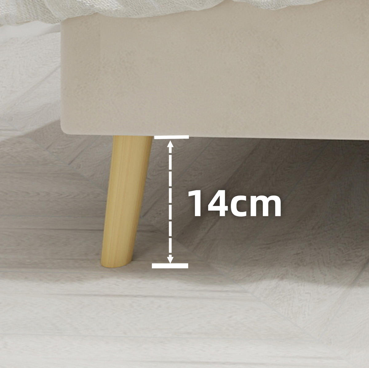 ČALÚNENÁ posteľ 140/200 cm s prešívaným mäkkým čelom, pevnou drevenou konštrukciou a úložným priestorom, Béžová - béžová, textil (140/200cm) - Redom