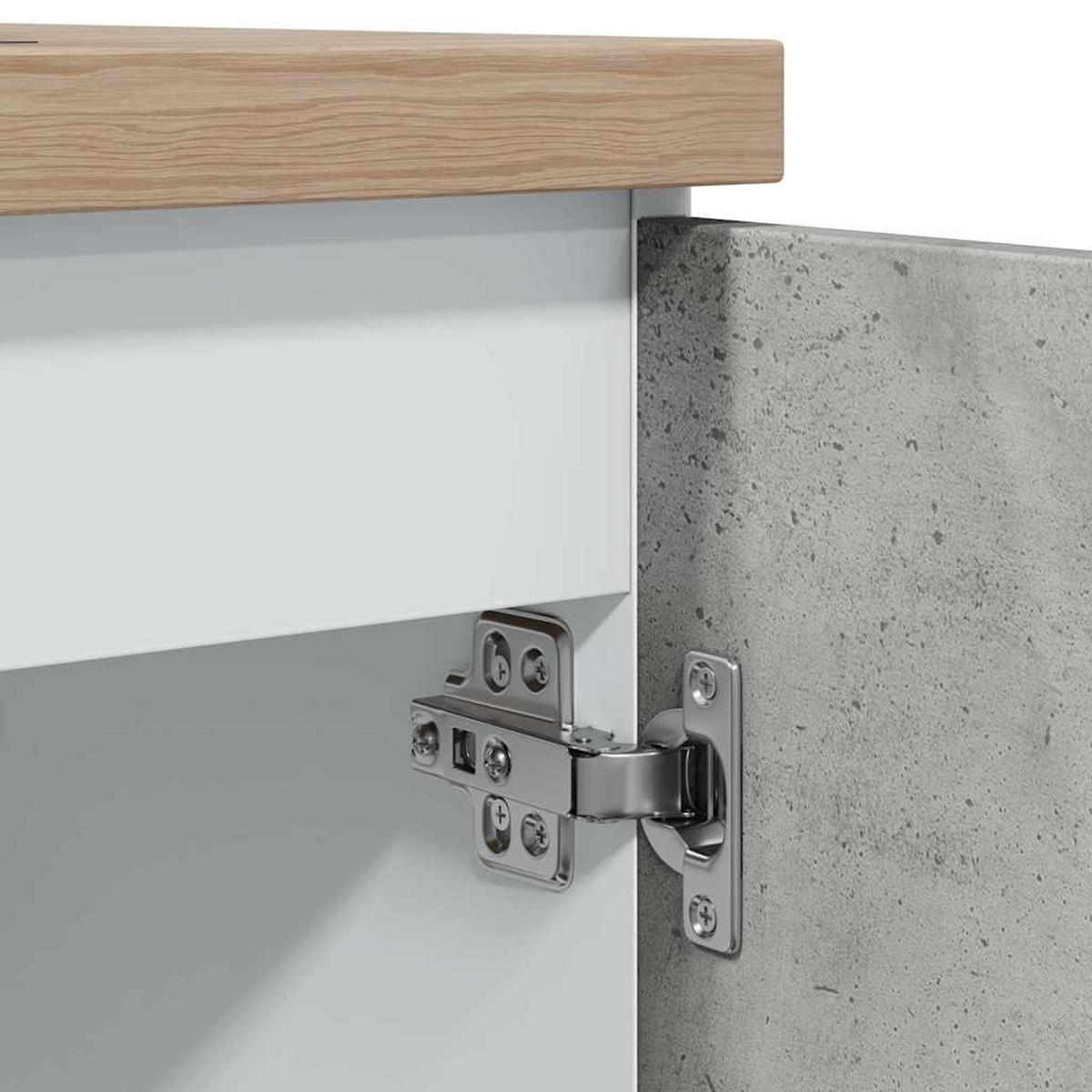 SPÜLENUNTERSCHRANK Lyon Betongrau 80/46/81,5 Cm Holzwerkstoff - Grau, Holzwerkstoff (46/81.5/80cm) - vidaXL