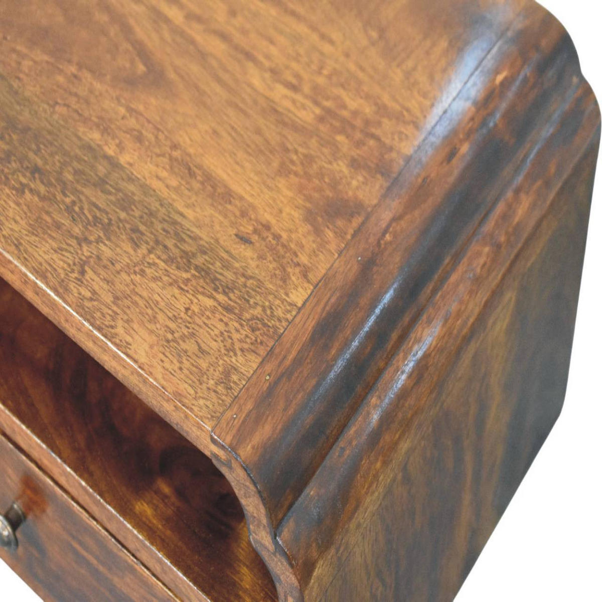 NACHTTISCH mit edlem Kastanien-Finish, 1 Schublade, 1 offene Ablage, braun - Braun, Holz/Metall (45/24/32cm) - Artisan Furniture