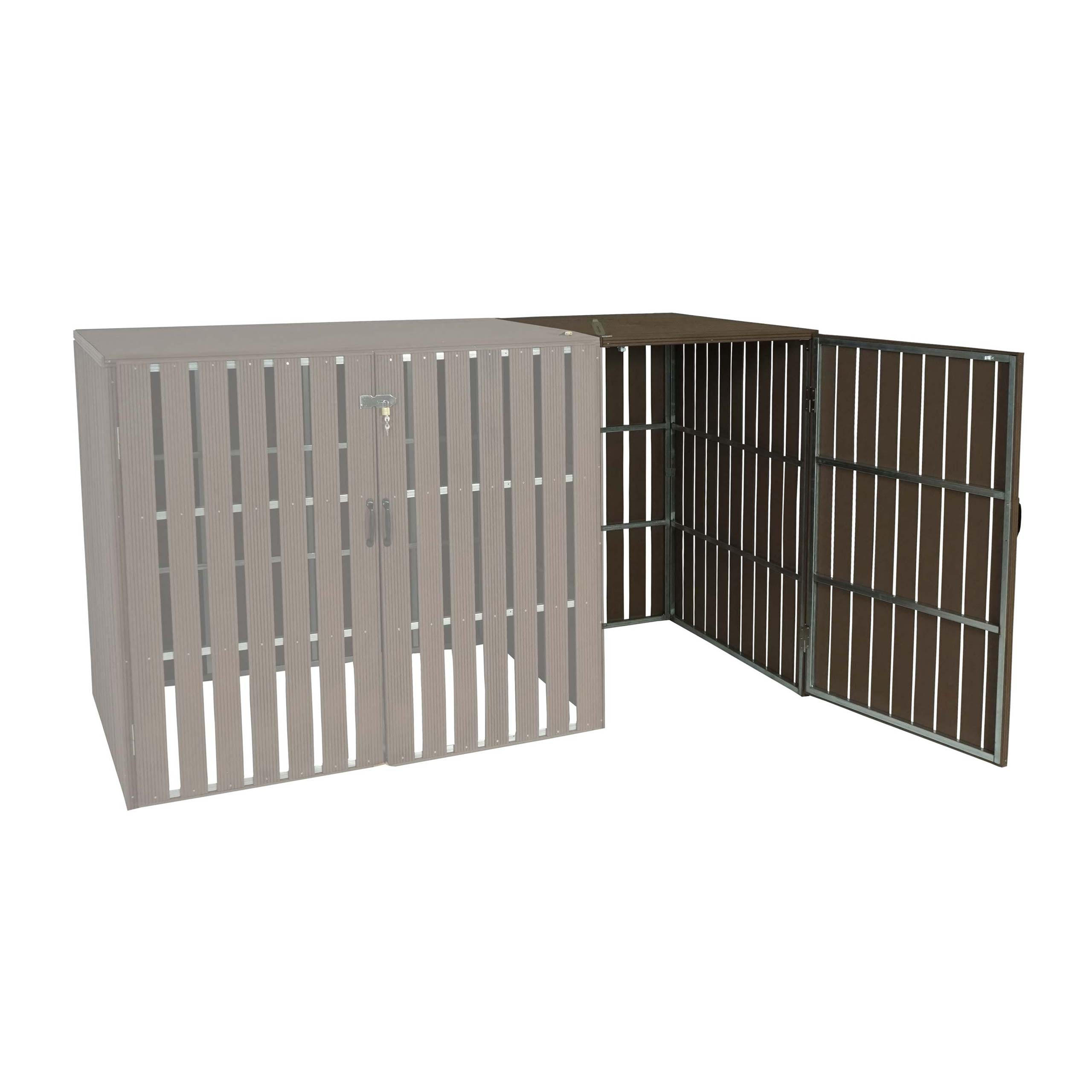 MÜLLTONNENBOX ERWEITERUNG Braun - Braun, Metall (76/115/100cm) - MCW