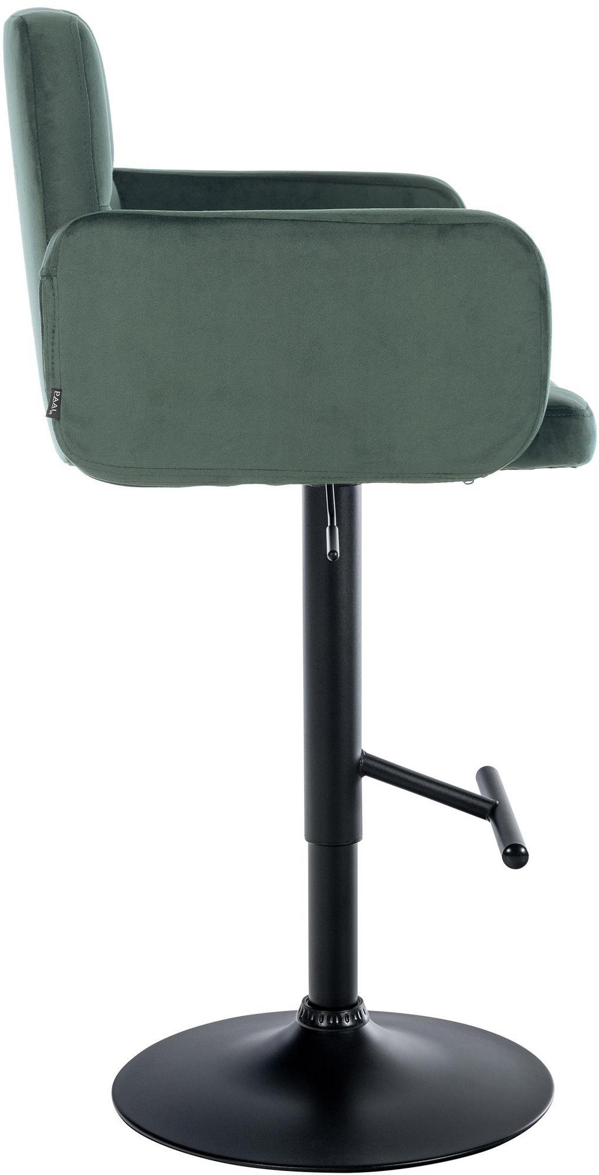 BARHOCKER 2er Set Sutun Samt Dunkelgrün Schwarz - Dunkelgrün, Textil/Metall (60/93/56cm) - DELUKE