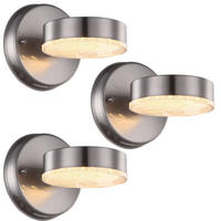 LED WANDLEUCHTE Edelstahl Silber 3er Set - Silberfarben, Metall (11.5/11.5/11.5cm) - Globo Lighting