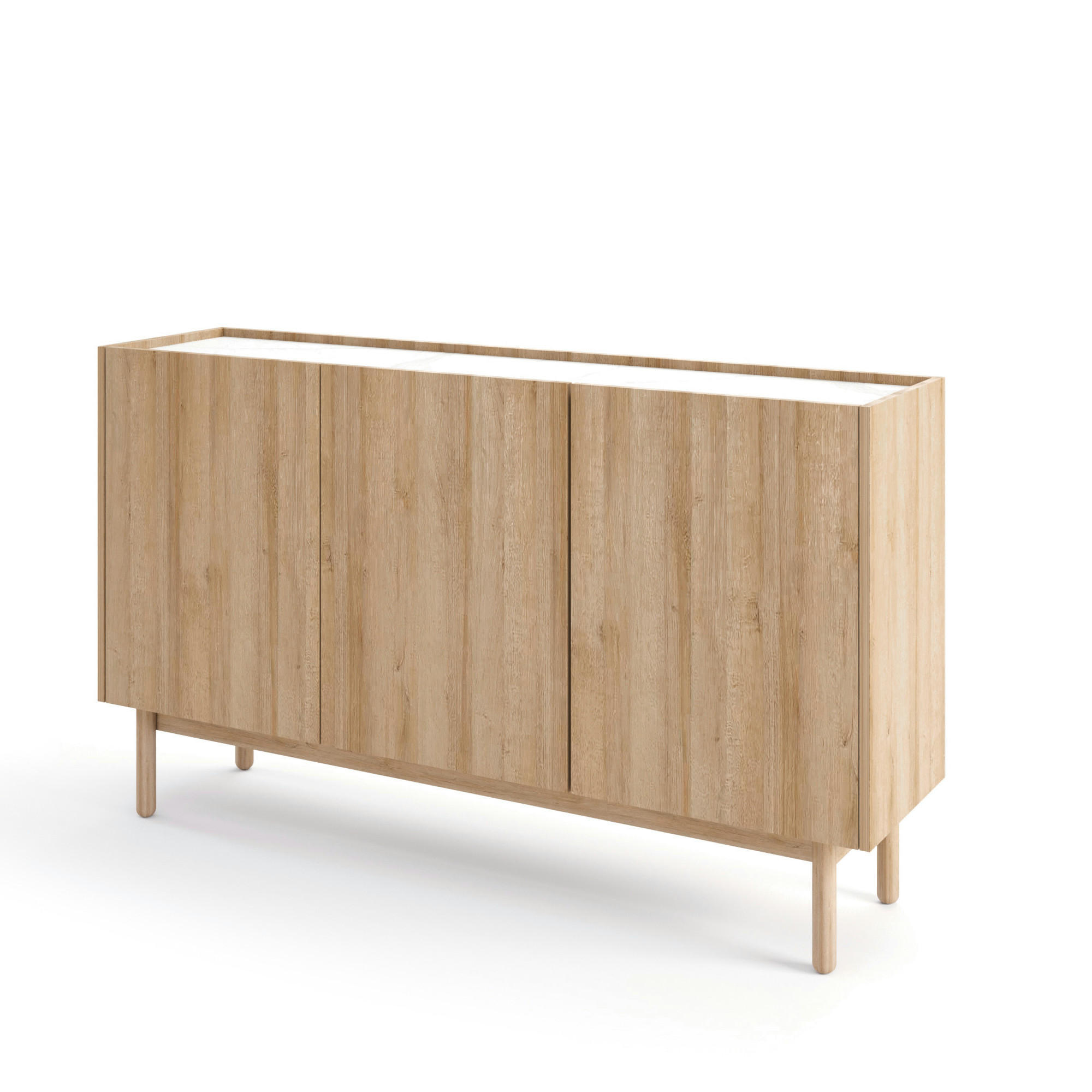 SIDEBOARD REVELSTOKE KOM2-3D Holzbeine Eiche - Eichefarben, Holz/Holzwerkstoff (144/83/37cm) - Komodee