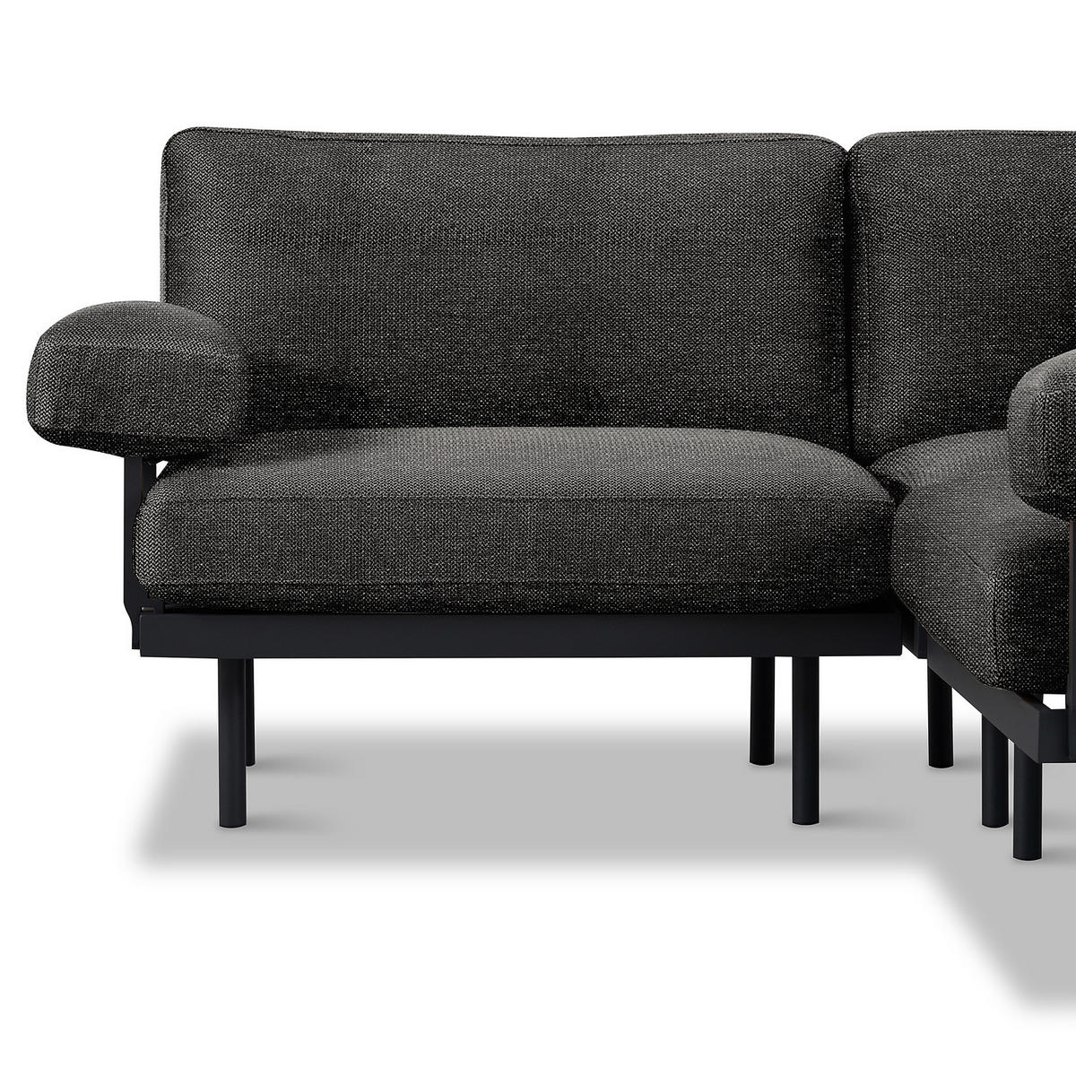 OUTDOOR-ECKSOFA - Schwarz, Textil/Metall (186/80/186cm) - home24