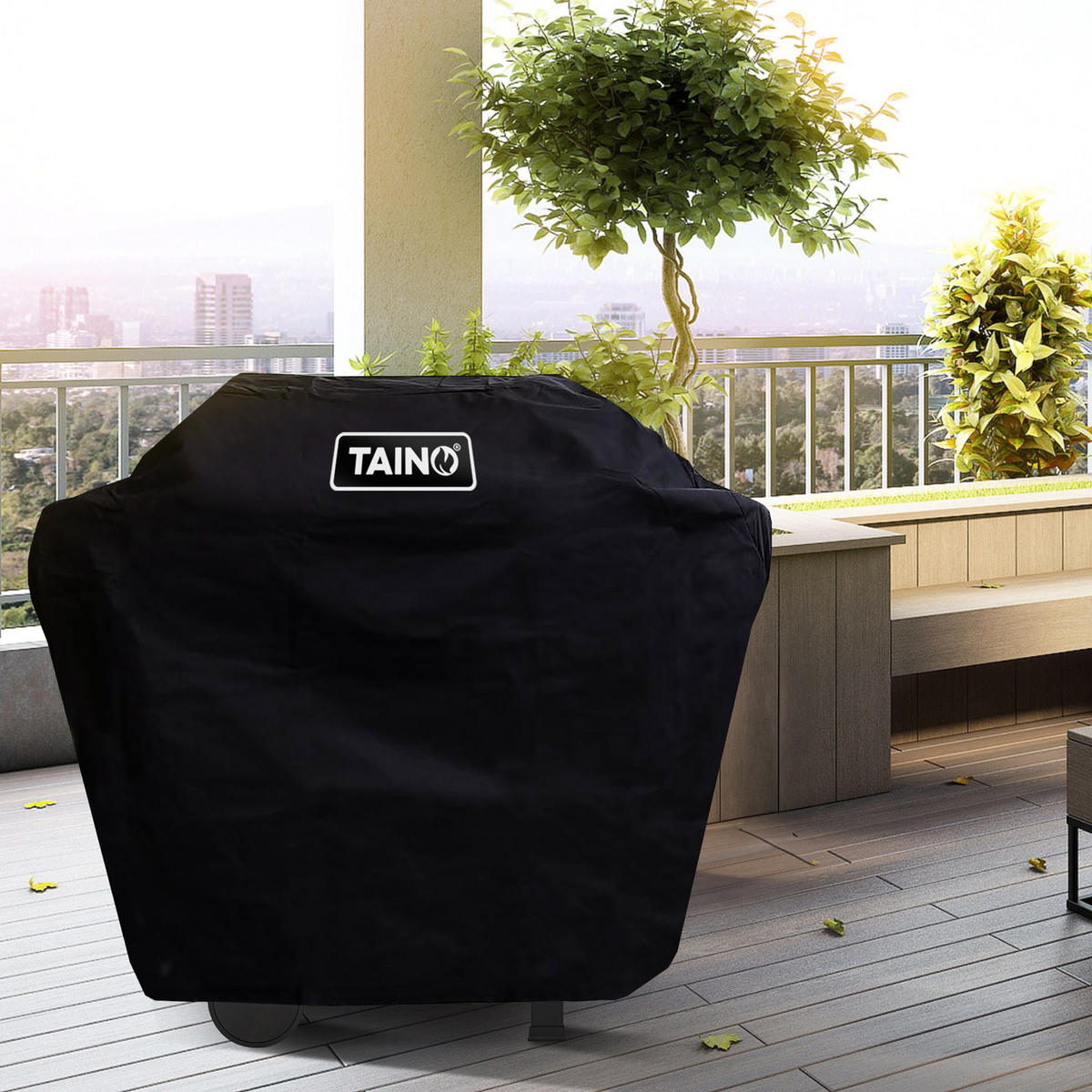 GRILLABDECKHAUBE Wabaya 3+0 - Schwarz, Textil (117/99/52cm) - TAINO