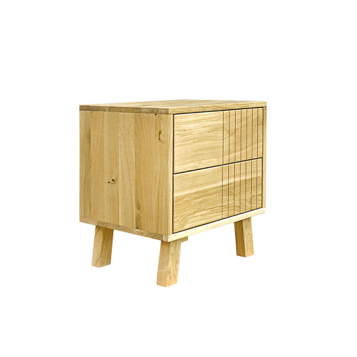 EICHEN-NACHTTISCH mit Schubladen für das Schlafzimmer NESS - Eichefarben, Holz (50/55/40cm) - Rawood Furniture