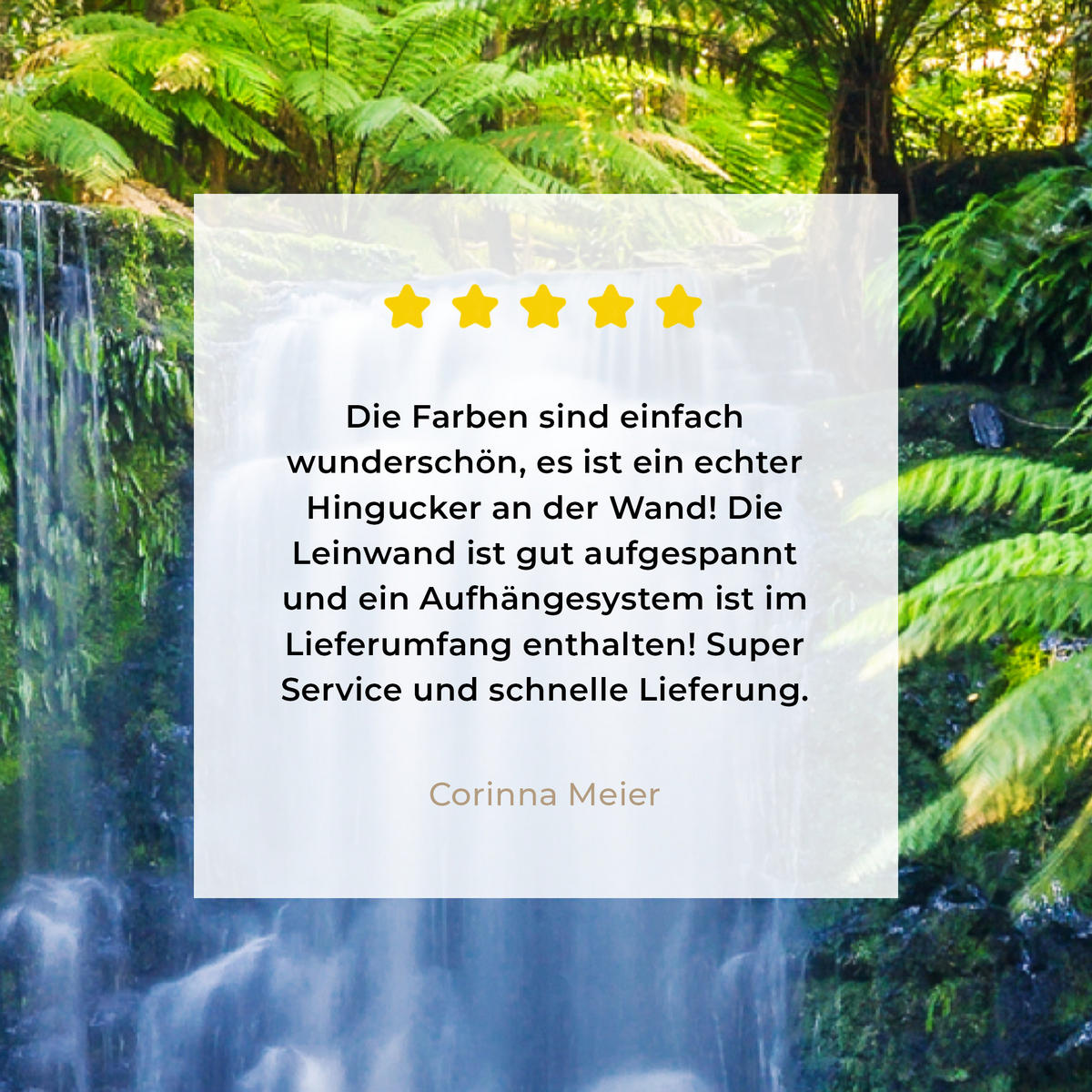 LEINWANDBILD Dschungel - Wasserfall - Australien - Pflanzen - Natur Wanddeko 40x60 cm - Dunkelgrün, Textil (40/60cm) - MuchoWow