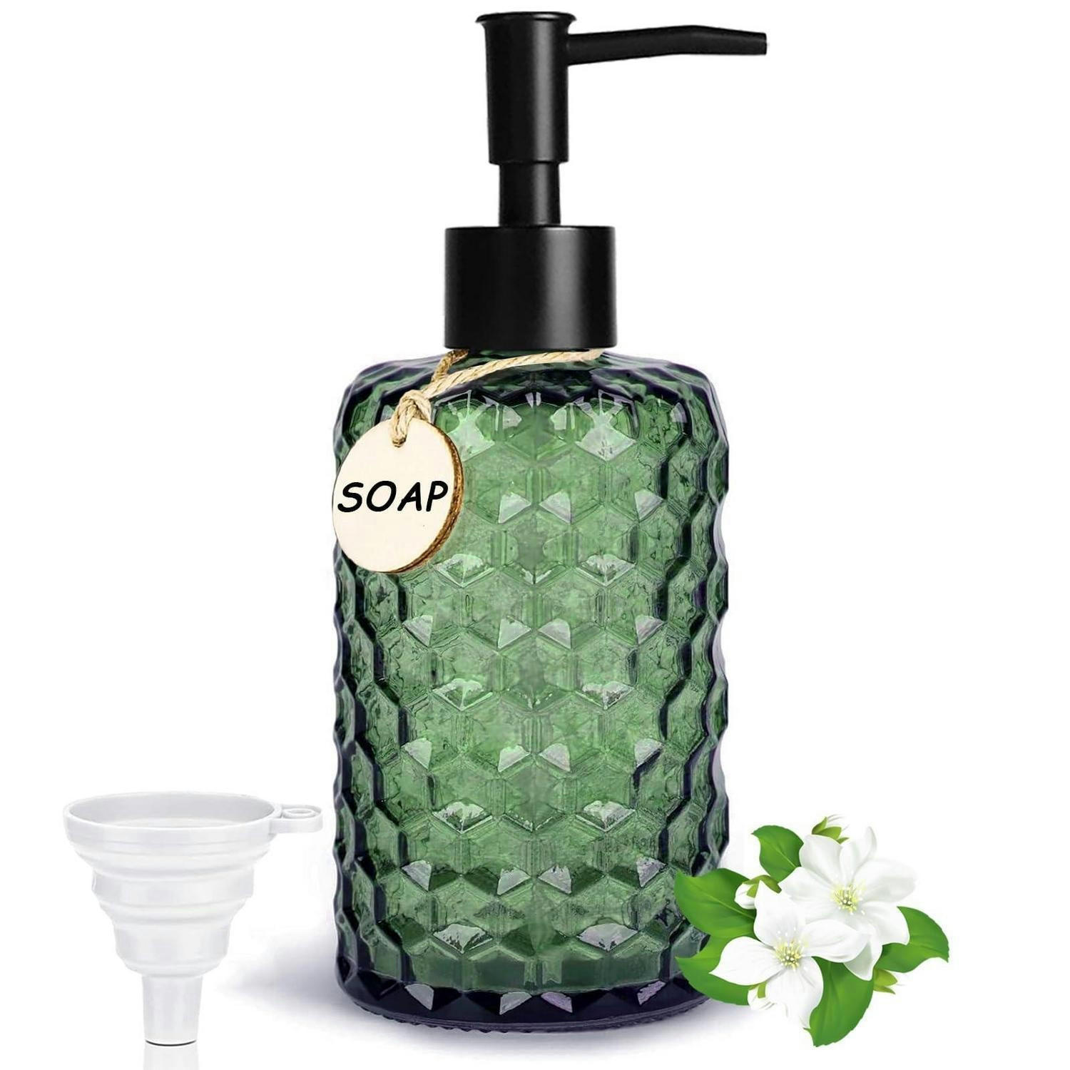 SEIFENSPENDER Glas Grün Wabendesign 500 ml - Grün, Glas (7.7/19/7.7cm)