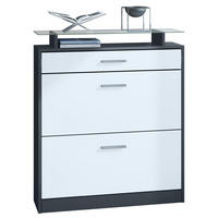 SCHUHSCHRANK Loret Fronten in Weiß matt - Weiß, Holzwerkstoff (89/104/23cm) - Vladon