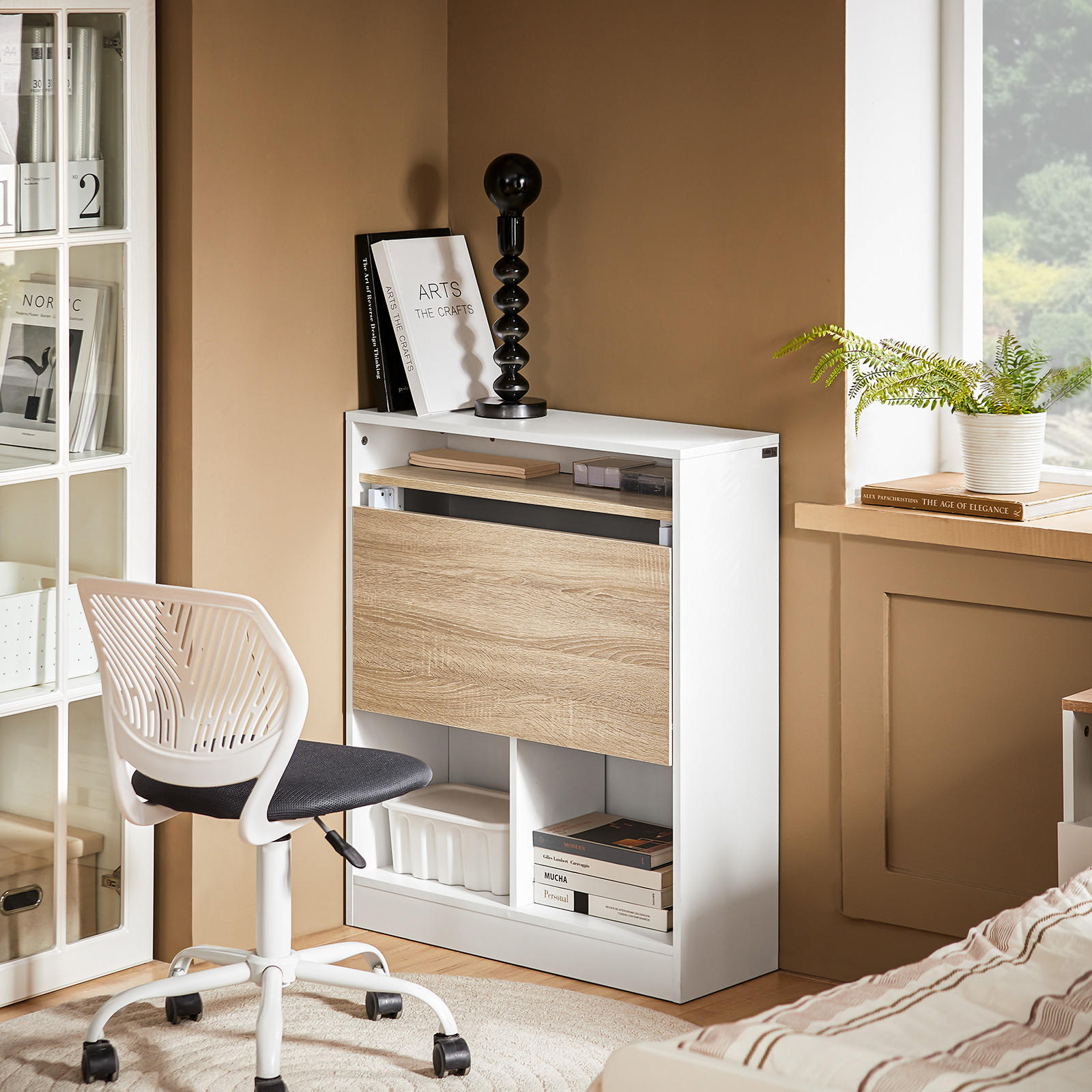 Thumbnail - SoBuy Klapptisch, Weiß, Holzwerkstoff, Holz, 70x85x54 cm, Arbeitszimmer, Schreibtische