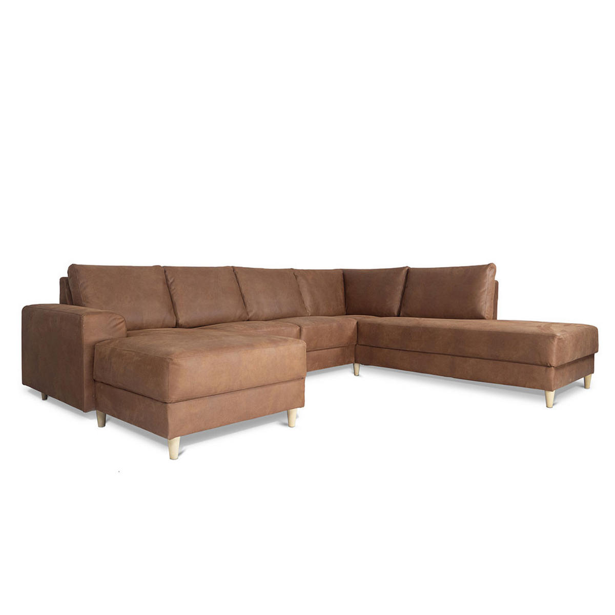 WOHNLANDSCHAFT Leder cognacfarben - Cognac, Leder (288/82/225cm) - ebuy24