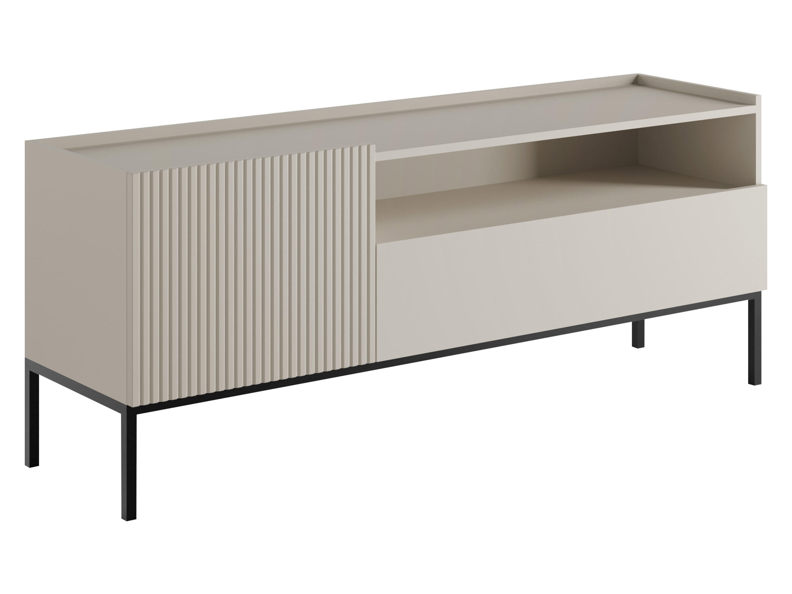 TV-ELEMENT Como 150 1D1SZ - Kaschmir/Schwarz, Holzwerkstoff/Metall (150/60/42cm) - MIRJAN24