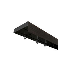 VORHANGSCHIENE SH, 2-läufig, Schiene schwarz, Blende 5 cm wenge, 480 cm - Schwarz, Kunststoff (4.7/1.7/480cm) - SN Deco