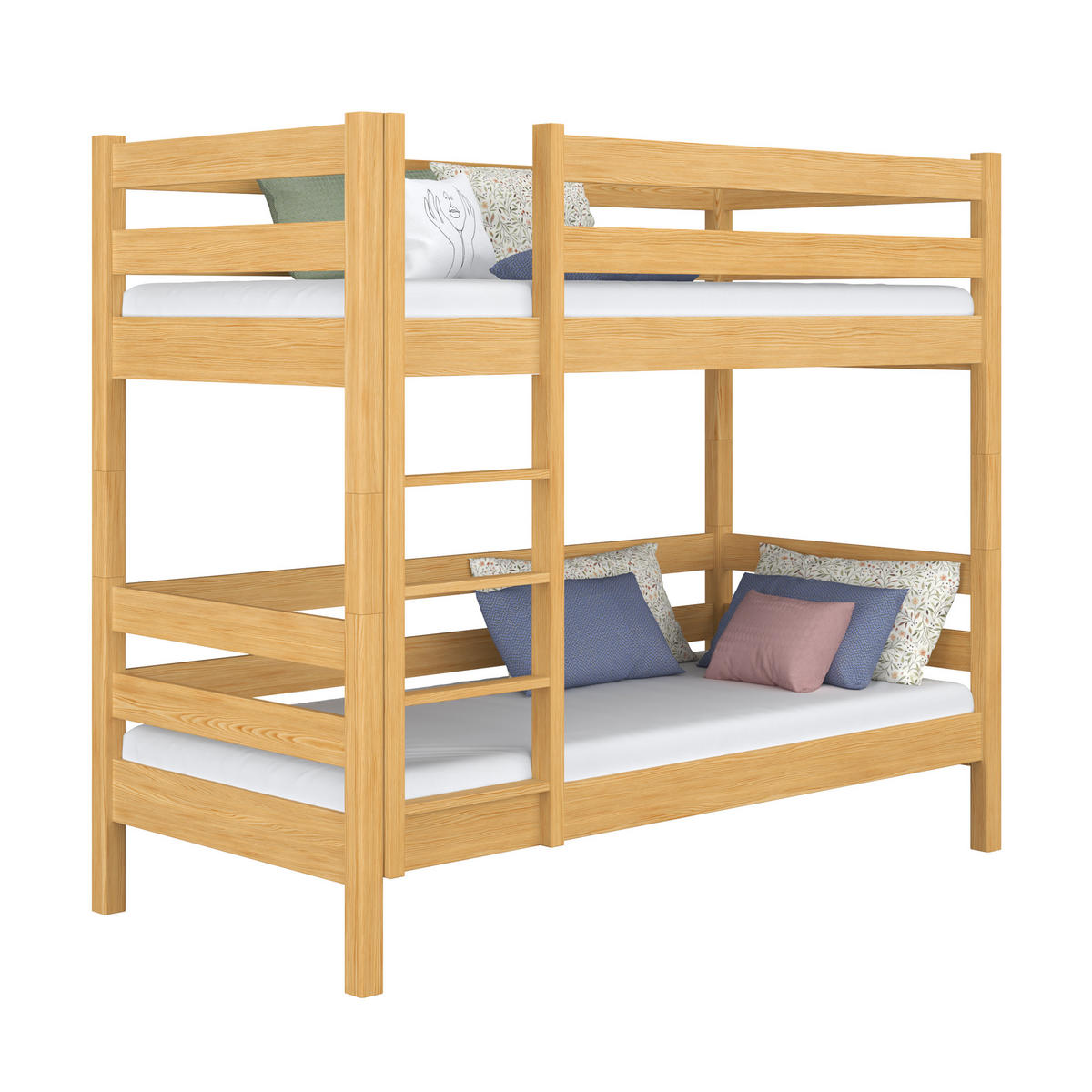 ETAGENBETT N01 Naturkiefer 100/200 - Hellbraun, Naturmaterialien/Holz (100/200cm) - N-Wood