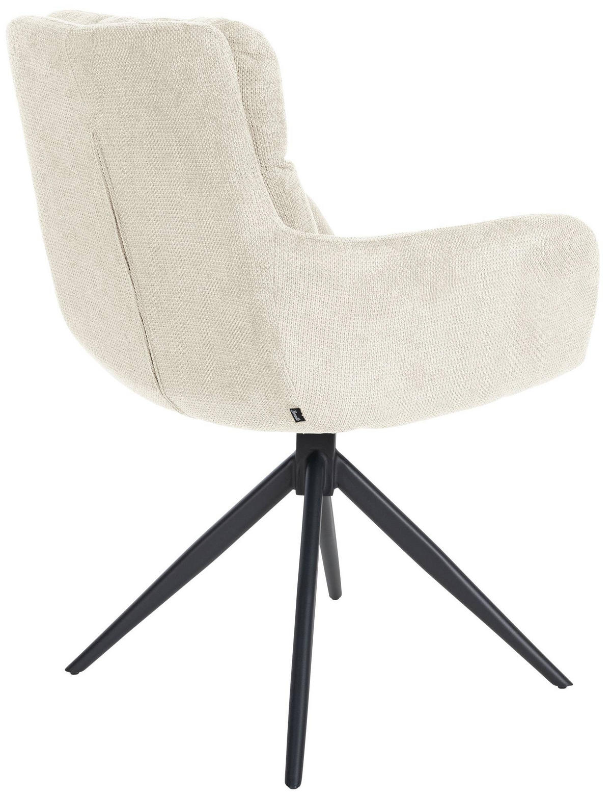 ARMLEHNENSTUHL Stoff Creme - Creme/Schwarz, Textil/Metall (60/88/65cm) - CLP