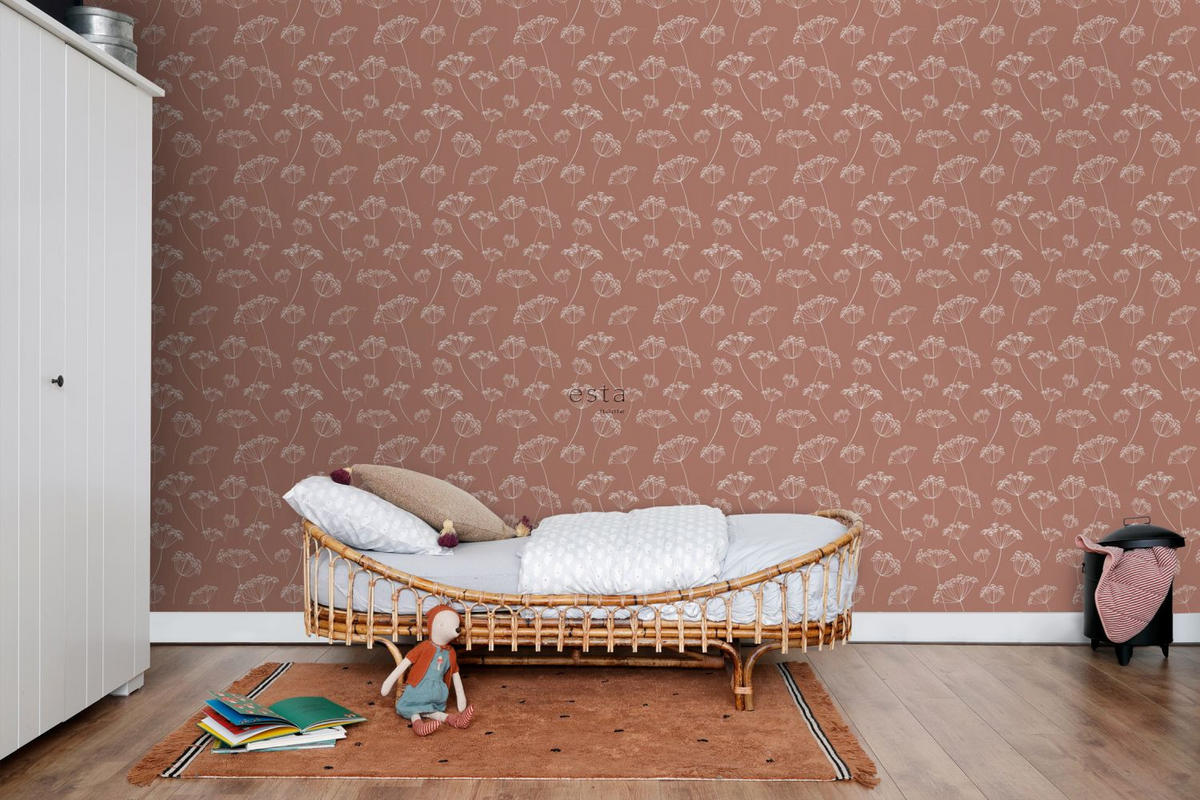 TAPETE Doldenblütler 53 cm x 10.05 m - Orange, Papier (53/1000cm) - ESTAhome
