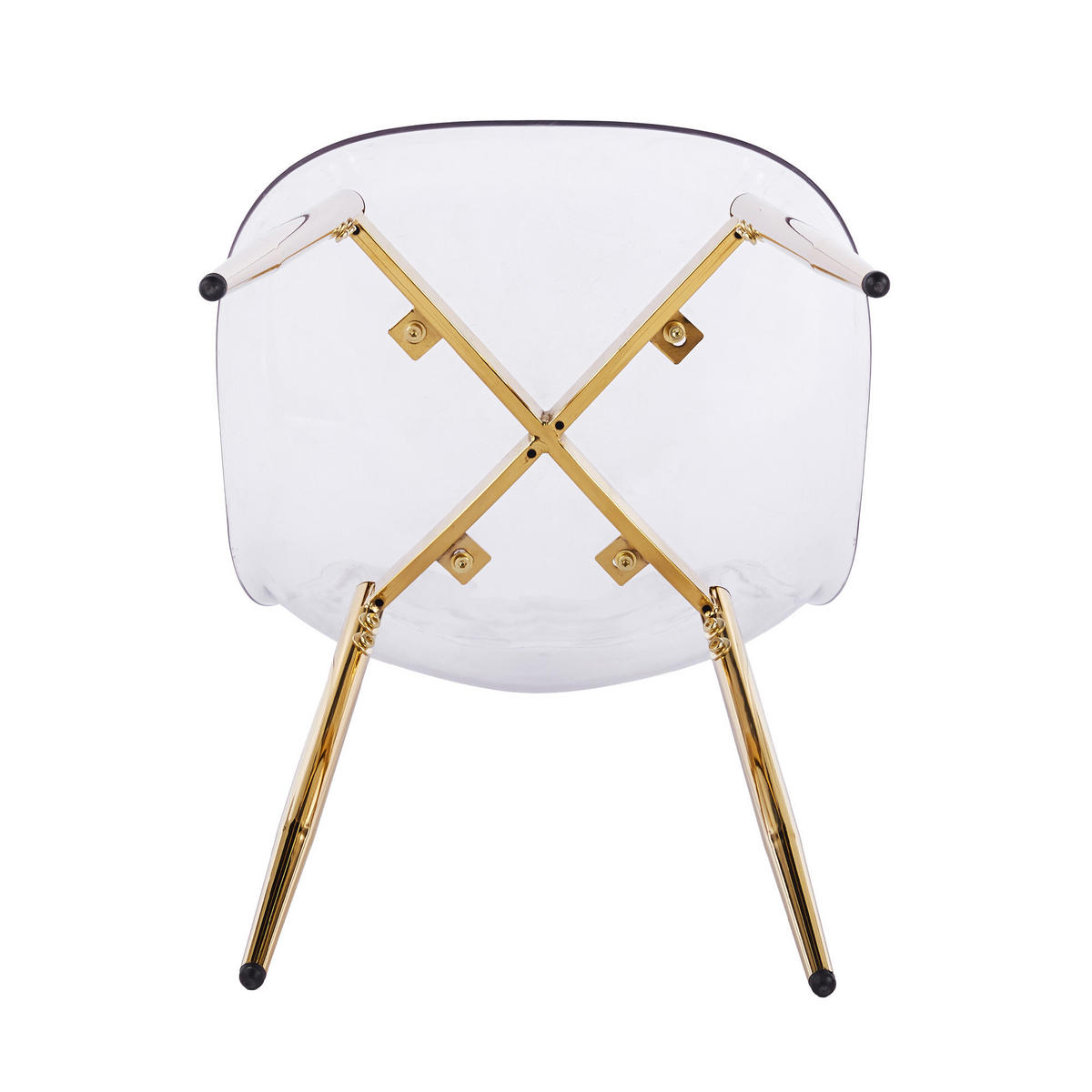 ESSGRUPPE DE-39337 5-teilig, mit 4 Samtstühlen Gold - Goldfarben, Metall (80/75/80cm) - ComfortXL