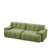 2-SITZER-SOFA 224/104/66 cm aus Chenille mit breiten Armlehnen und knopfgesteppter Polsterung, Grün - Grün, Textil (224/66/104cm) - Redom