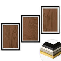 WANDBILDER 3er-Set - 40x60 cm Schwarzer Rahmen - Holzstruktur, Rinde, Minimalismus - Schwarz, Kunststoff (40/60cm) - ArtPrintCave