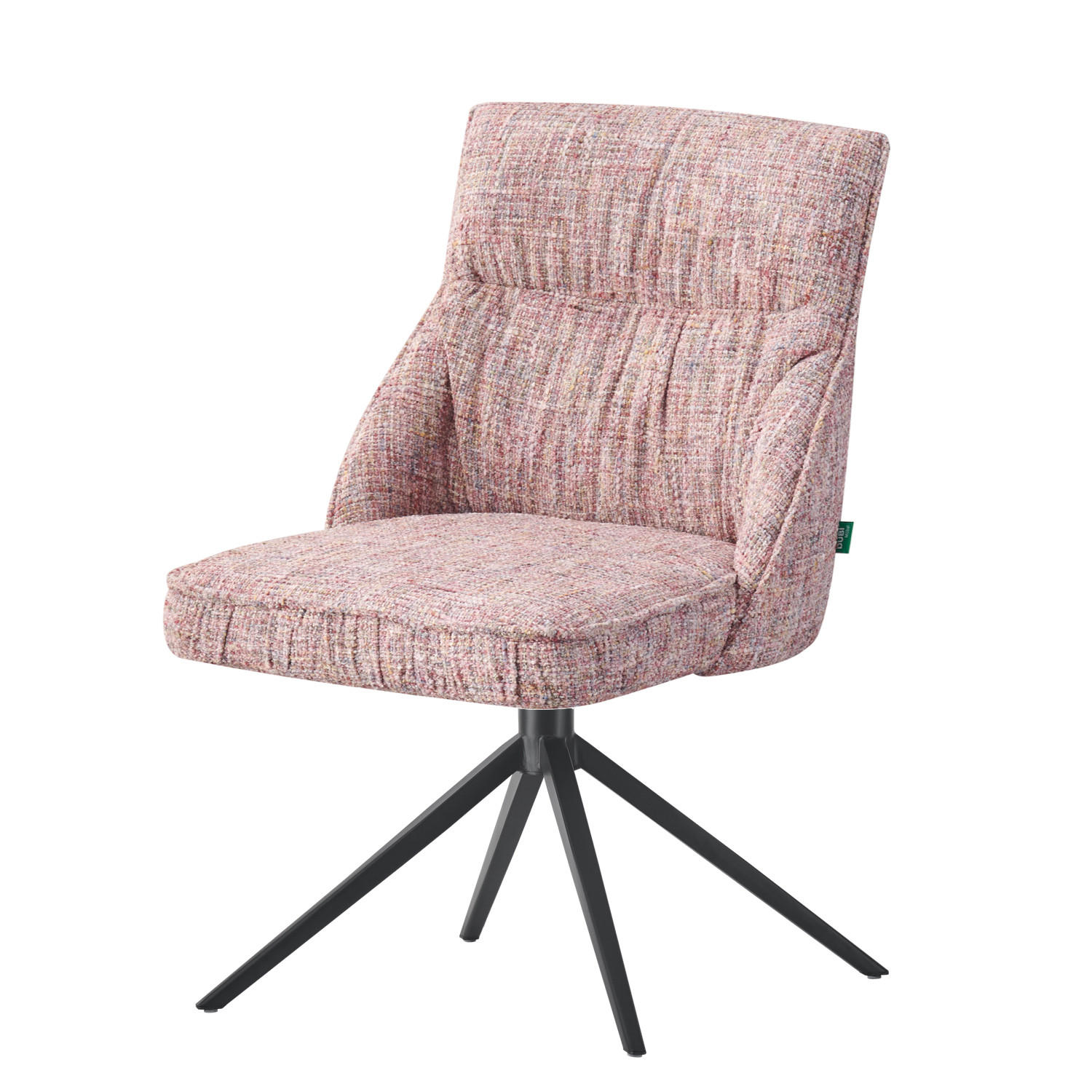 ESSZIMMERSTUHL MIRELA 2er-Set - Hellrosa/Schwarz, Textil/Metall (49/84/62cm) - DUBI Möbel