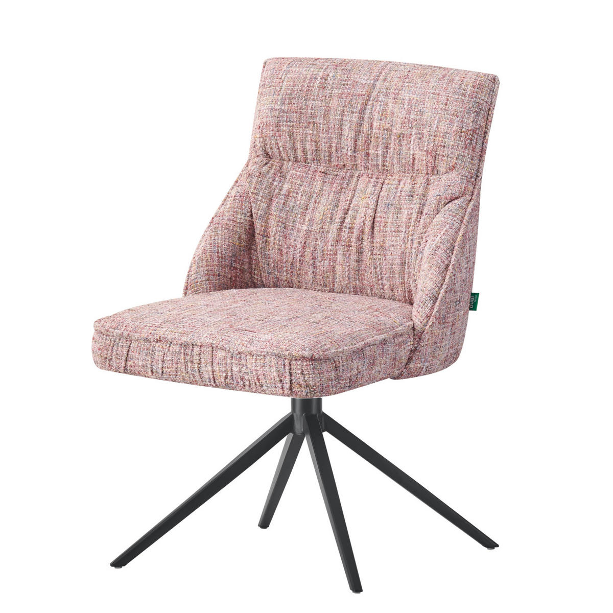 ESSZIMMERSTUHL MIRELA 2er-Set - Hellrosa/Schwarz, Textil/Metall (49/84/62cm) - DUBI Möbel