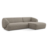 ECKSOFA rechts Strukturstoff Stoff Beige - Greige/Beige, Kunststoff/Textil (280/156cm) - Makamii