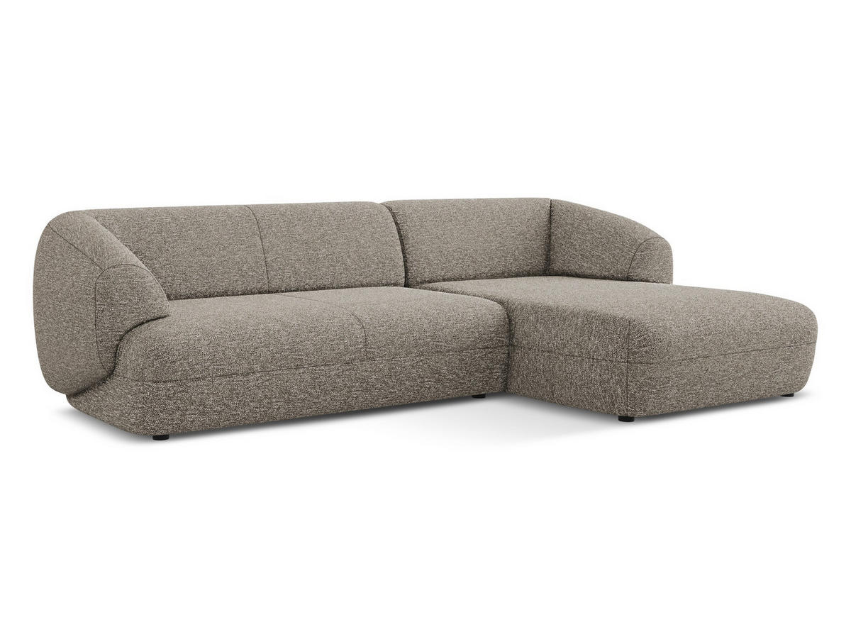 ECKSOFA rechts Strukturstoff Stoff Beige - Greige/Beige, Kunststoff/Textil (280/156cm) - Makamii