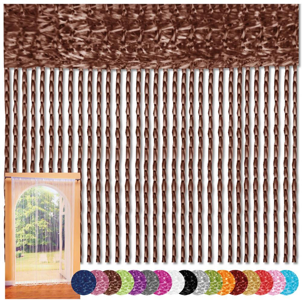 FADENVORHANG 90 cm x 240 cm Fadengardine (Braun) Ideal als Insektenschutz oder Raumteiler - Braun, Textil (90/240cm) - Bestlivings