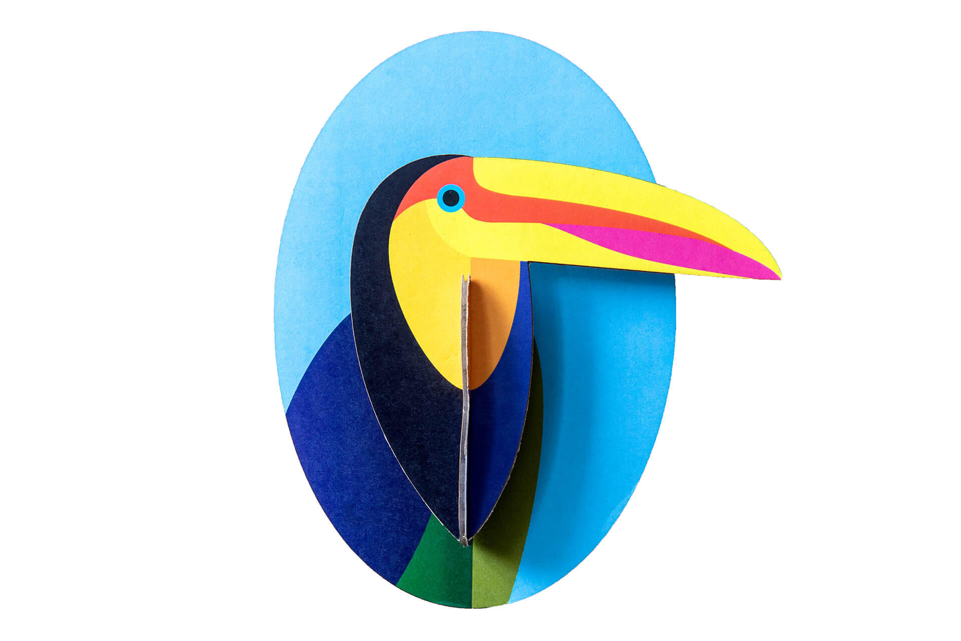 WANDDEKO Leuchtender Tukan 15/10 cm - Multicolor, Wellpappe (15/10/7cm) - KUNSTLOFT