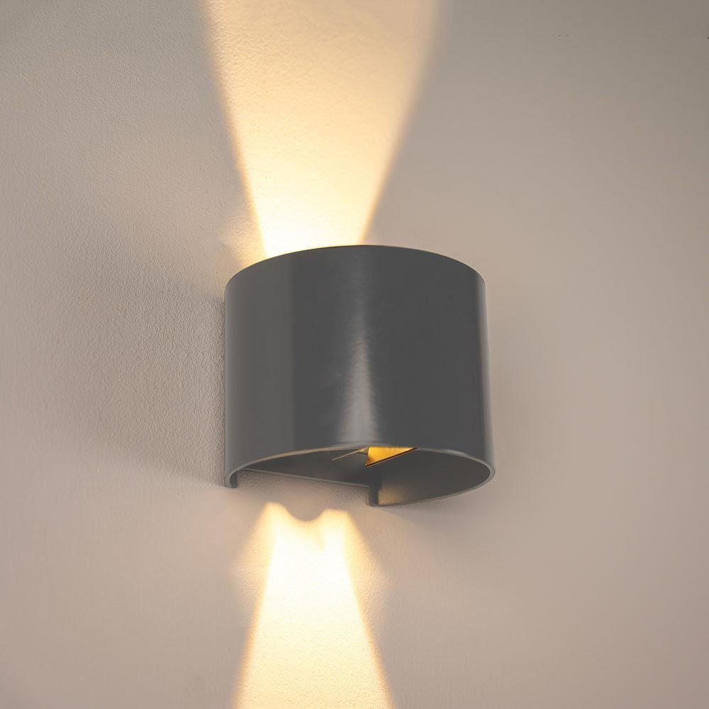 LED-WANDLAMPE Ixa High Power Anthrazit Rund - Anthrazit, Metall (11.6/10/13.6cm) - s.luce