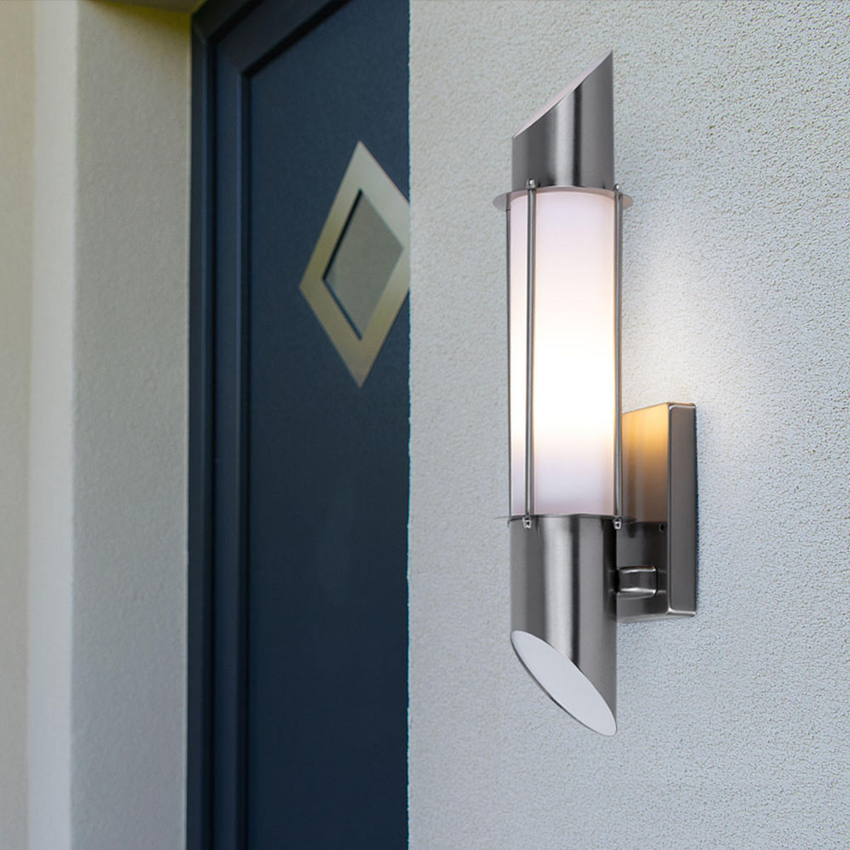 LED AUSSEN-WANDLEUCHTE Edelstahl Silber - Silberfarben, Metall (13/49.8/10.2cm)