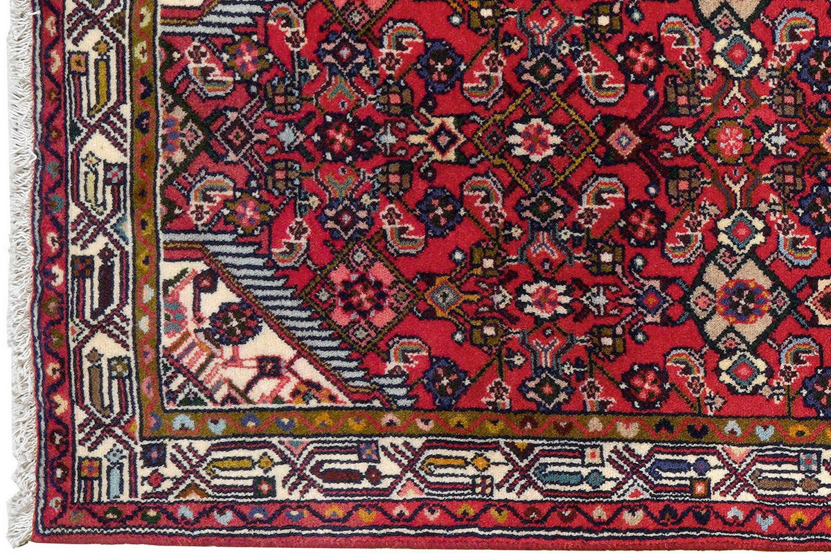 LÄUFER Orient handgeknüpft Assadabad Rot 212/77 cm Schurwolle - Rot, Textil (77/212cm) - Looma
