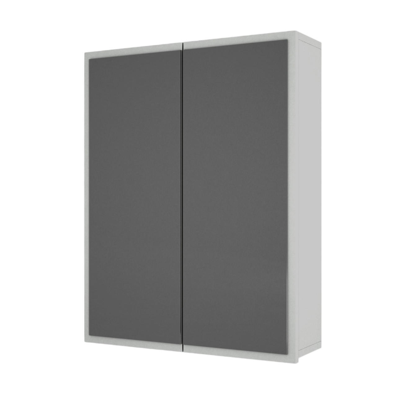 BADSCHRANK Hängeschrank mit Spiegel Kayla Weiß - Weiß, Holzwerkstoff (60/76.6/17cm) - moebel17
