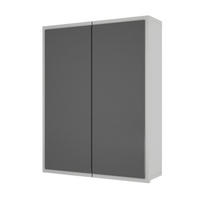 BADSCHRANK Hängeschrank mit Spiegel Kayla Weiß - Weiß, Holzwerkstoff (60/76.6/17cm) - moebel17