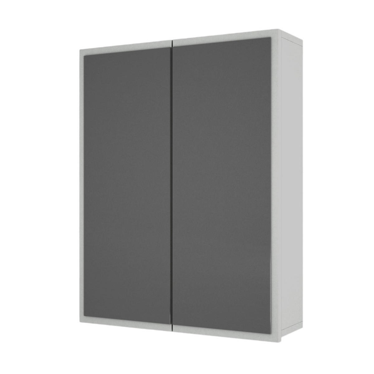 BADSCHRANK Hängeschrank mit Spiegel Kayla Weiß - Weiß, Holzwerkstoff (60/76.6/17cm) - moebel17