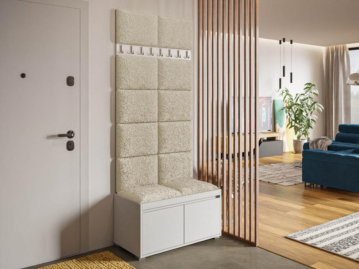 GARDEROBEN-SET Grawis 80 II - Silberfarben/Naturfarben, Holzwerkstoff/Kunststoff (84.5/45/34cm) - MIRJAN24