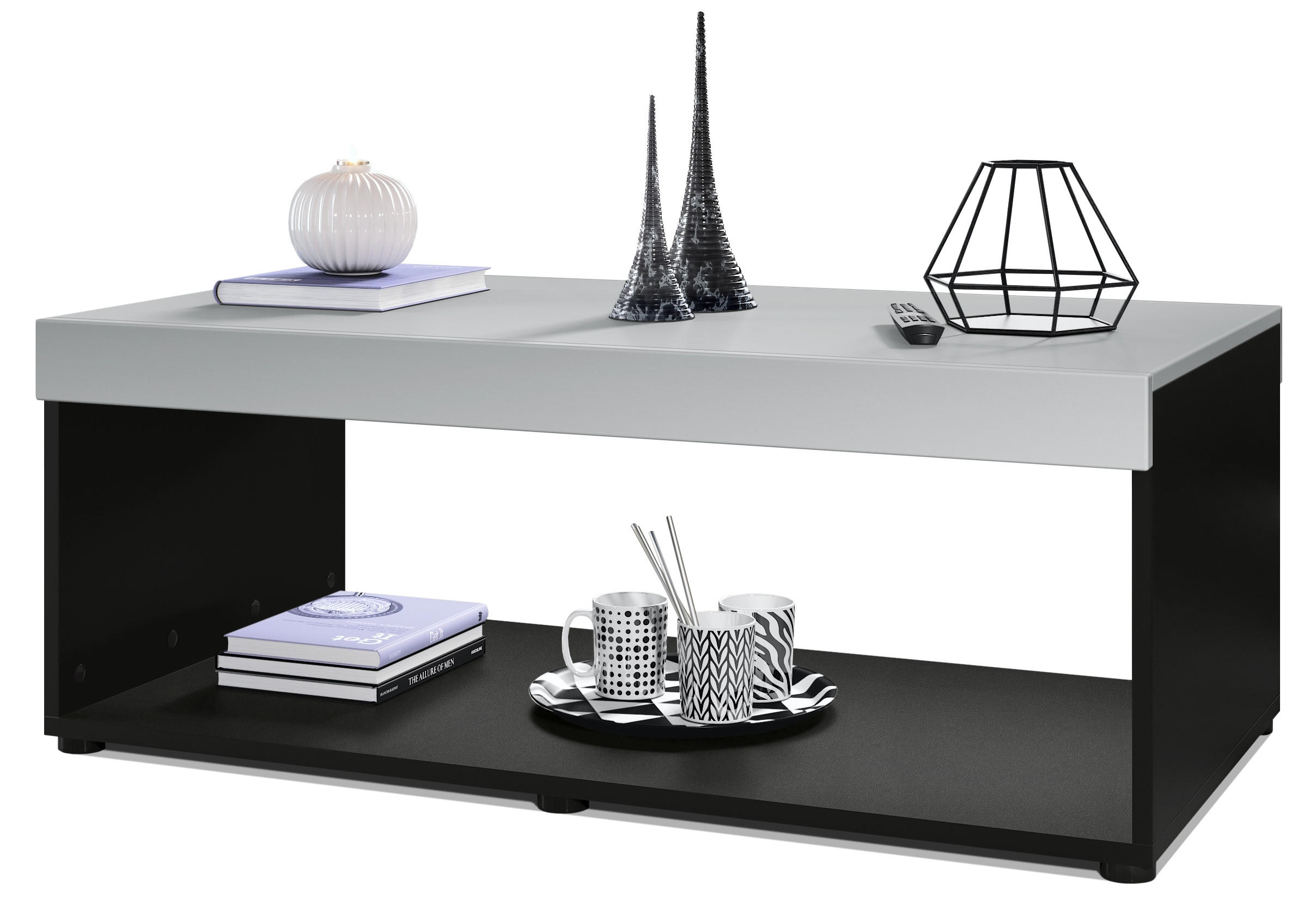 Vladon Couchtisch Greige 104x40.5x58 cm