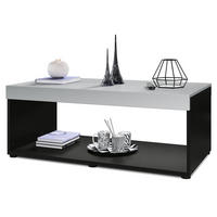 COUCHTISCH Pure Tischplatte und Blenden in Hellgrau seidenmatt - Greige, Holzwerkstoff (58/104/40.5cm) - Vladon
