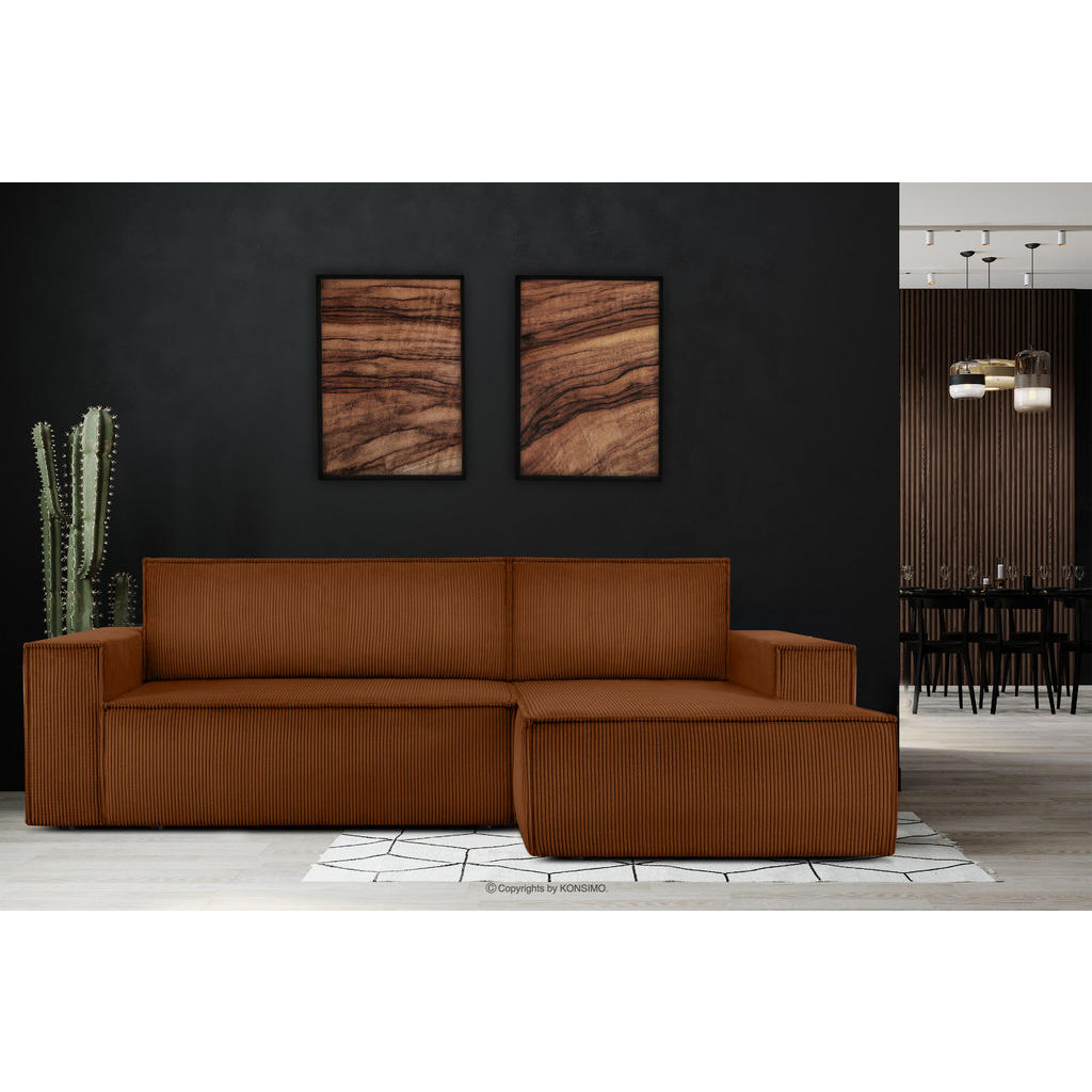 Thumbnail - Konsimo® Eckschlafsofa-Rechts, Rot, Textil, L-Form,L-Form, 262x148 cm, FSC 100%, Hergestellt in Europa, Wohnzimmer, Sofa...
